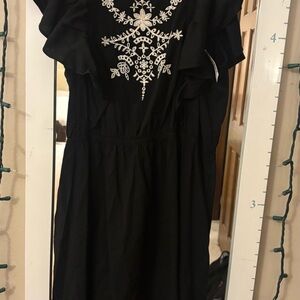 Elegant Black Embroidered Dress